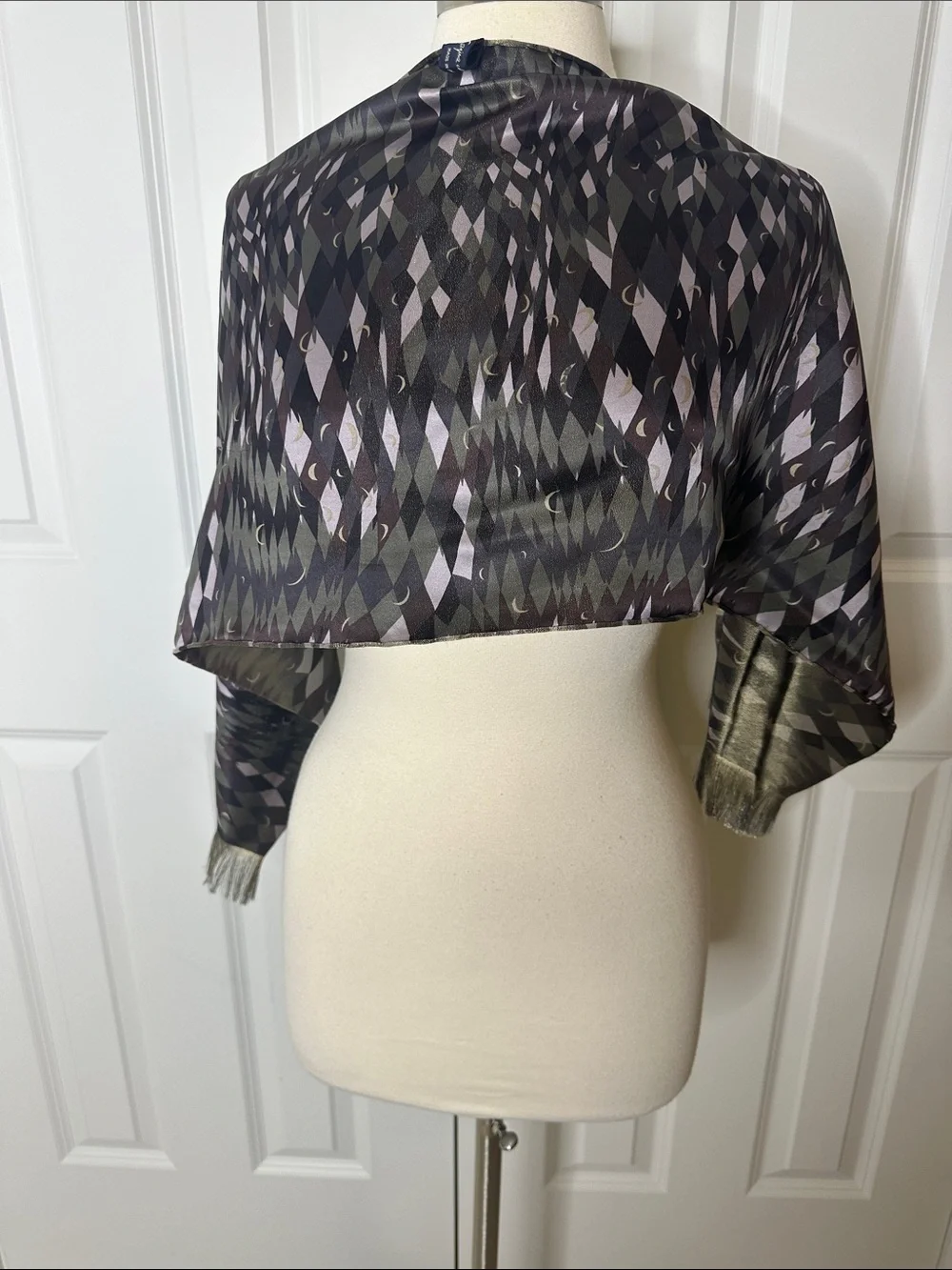 Georgina von Etzdorf Vintage Silk Blend Abstract Camo Scarf